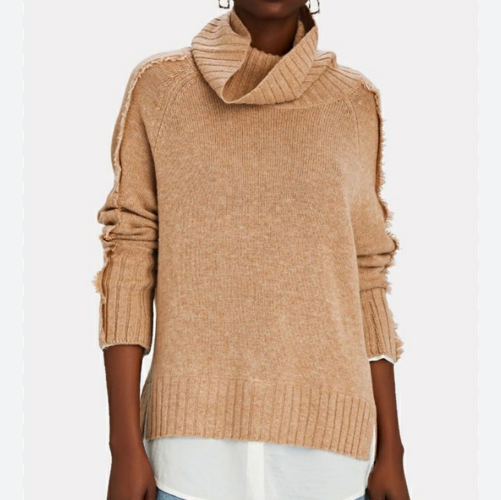 Brochu Walker Jolie Fringe Sweater Cashmere Wool Turtleneck